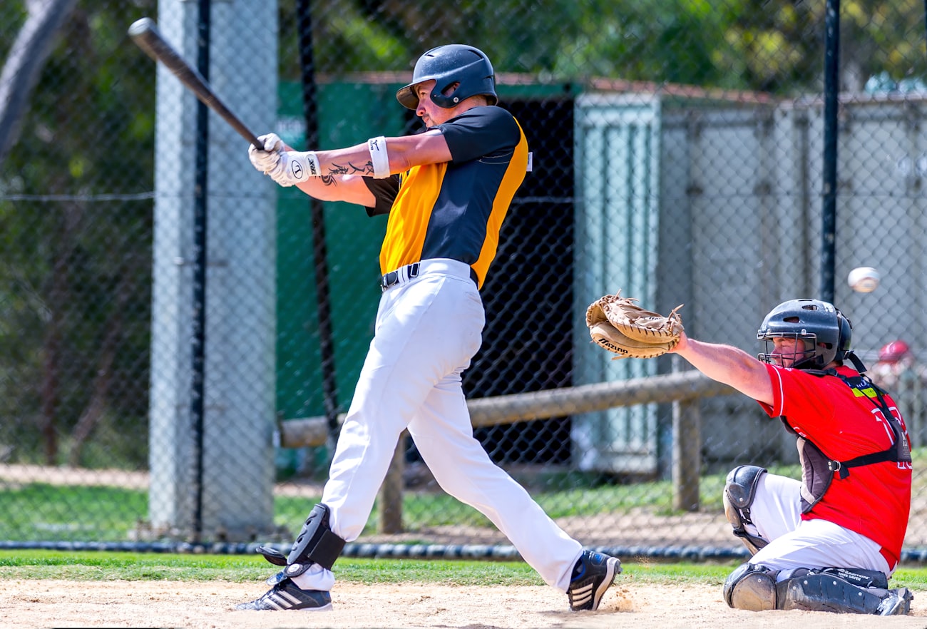 Young player taking batting practice