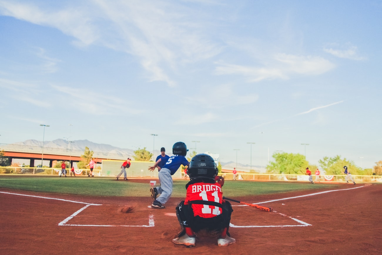 Catcher blocking a pitch in the dirt
