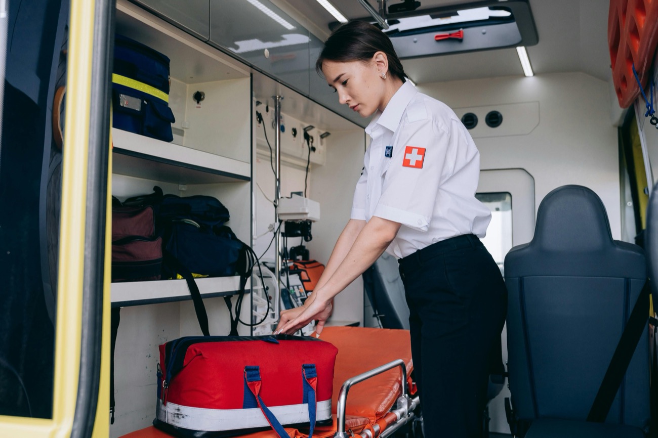 Calling for emergency help at a field