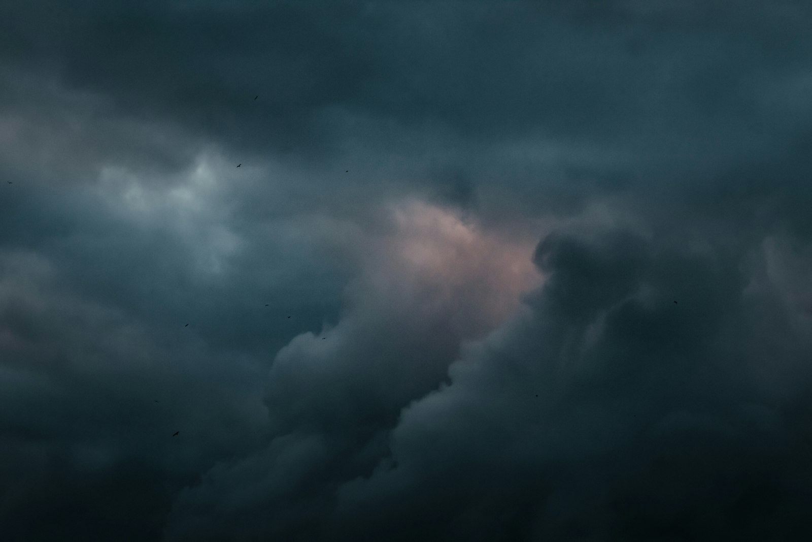 Lightning in a dark storm sky