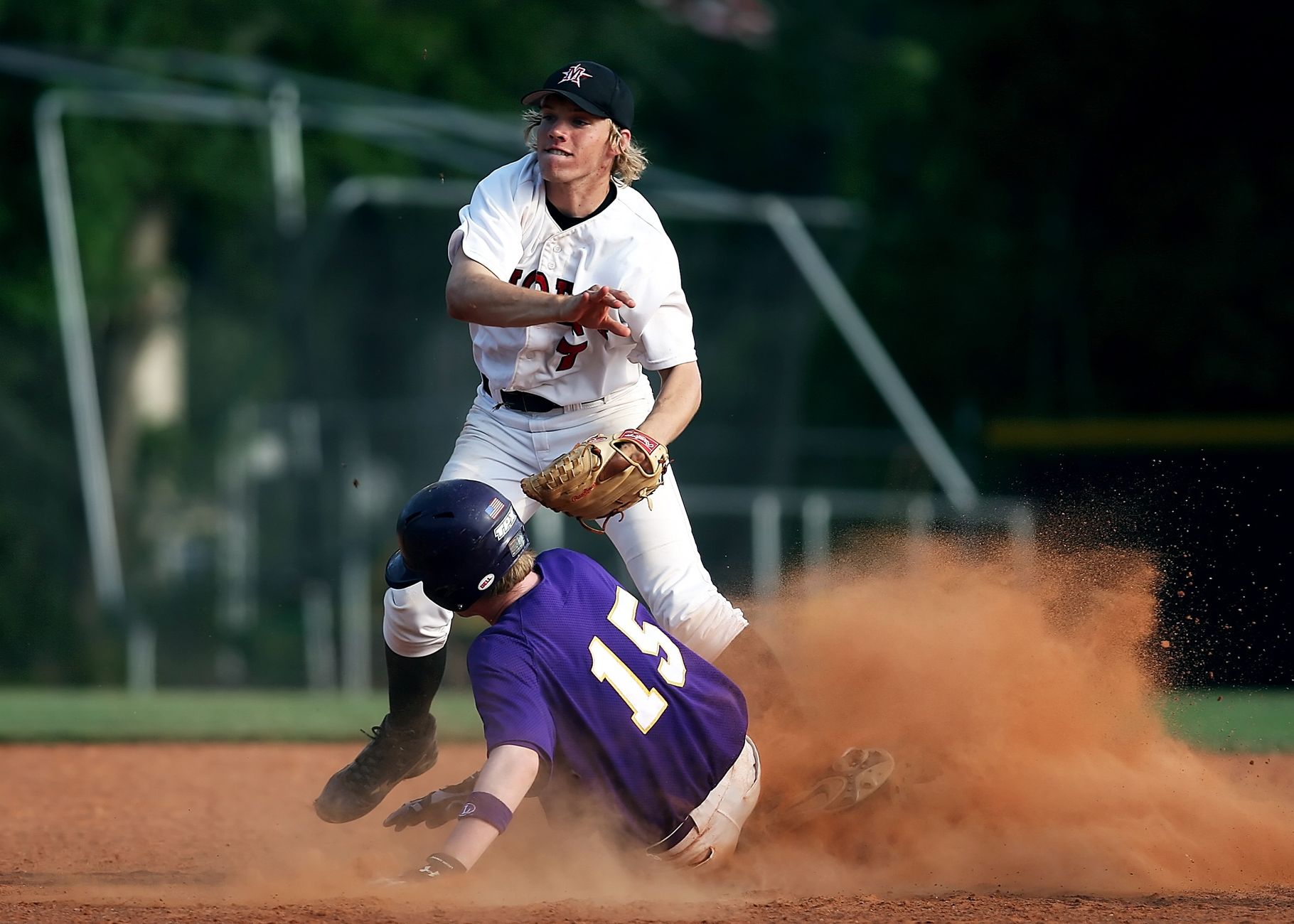 Catcher in full gear behind the plate