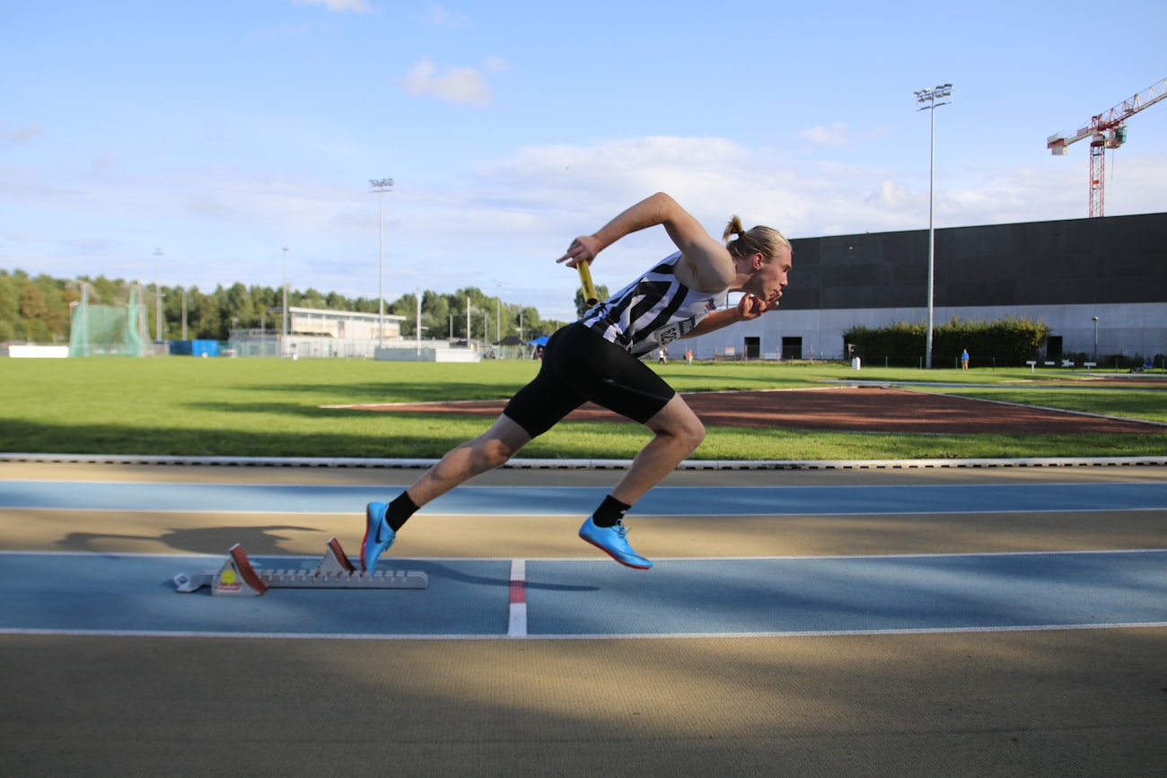 Young player being timed in a sprint