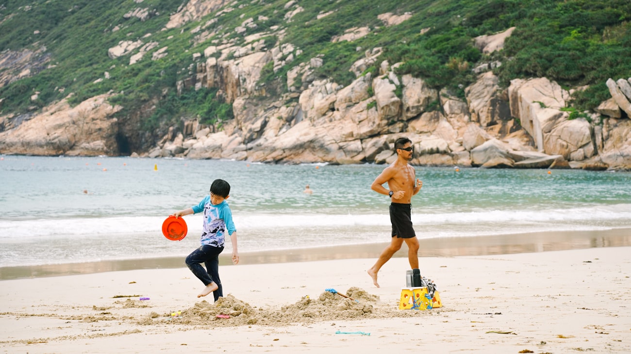 Multi-sport young athlete training outdoors