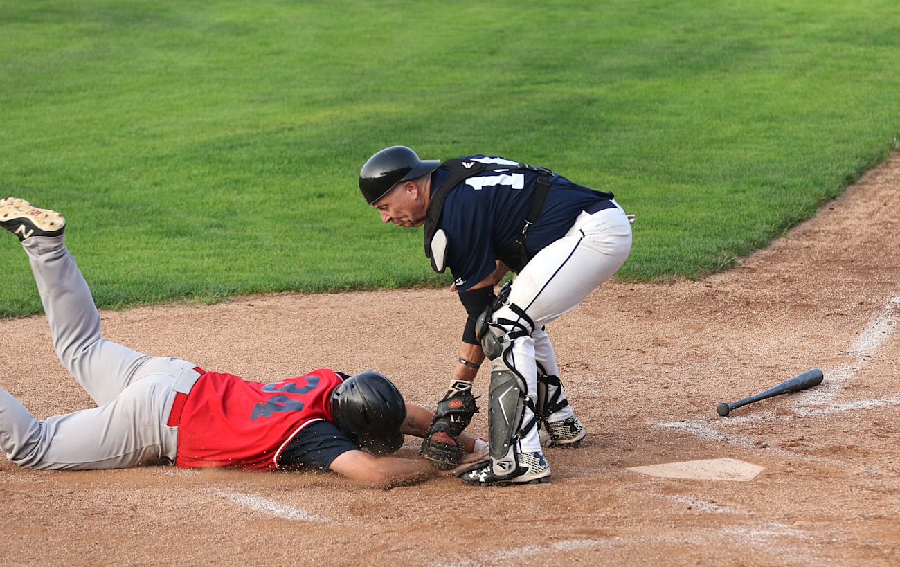 Young umpire officiating a youth game
