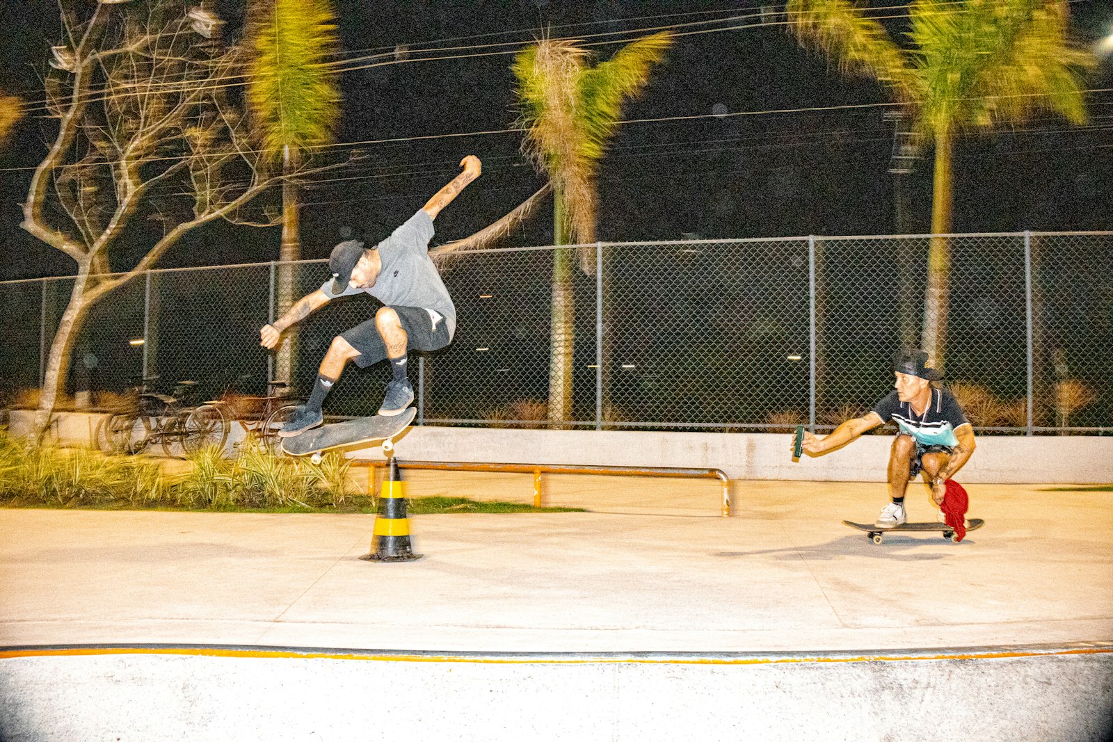Filming a practice session on a phone