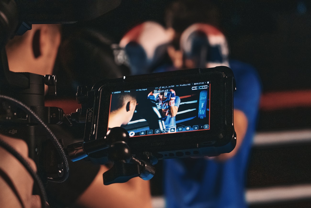 Player reviewing their own footage