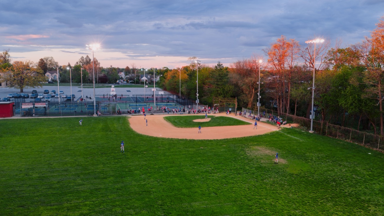 Baseball field before a game