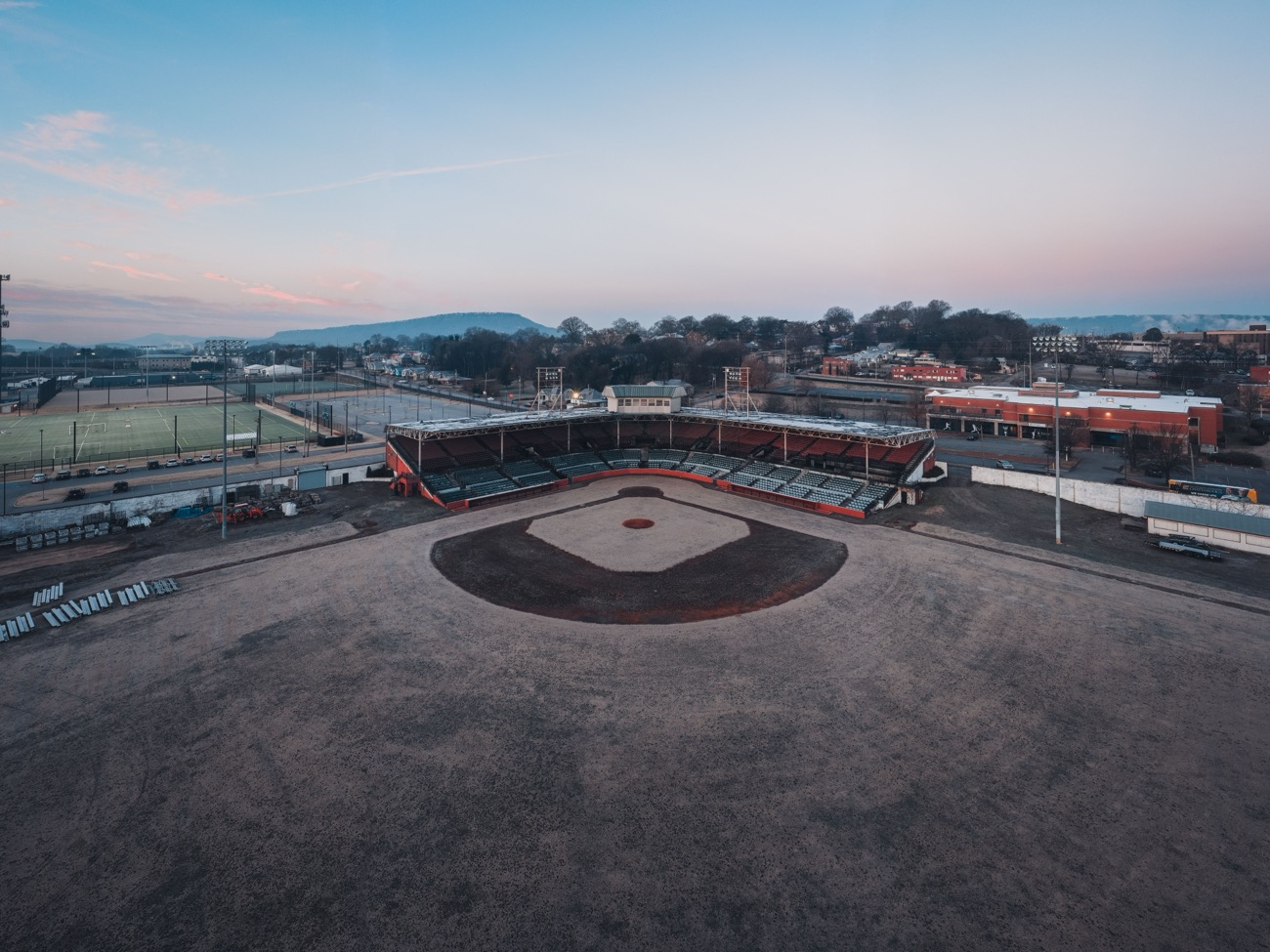 College baseball game in progress