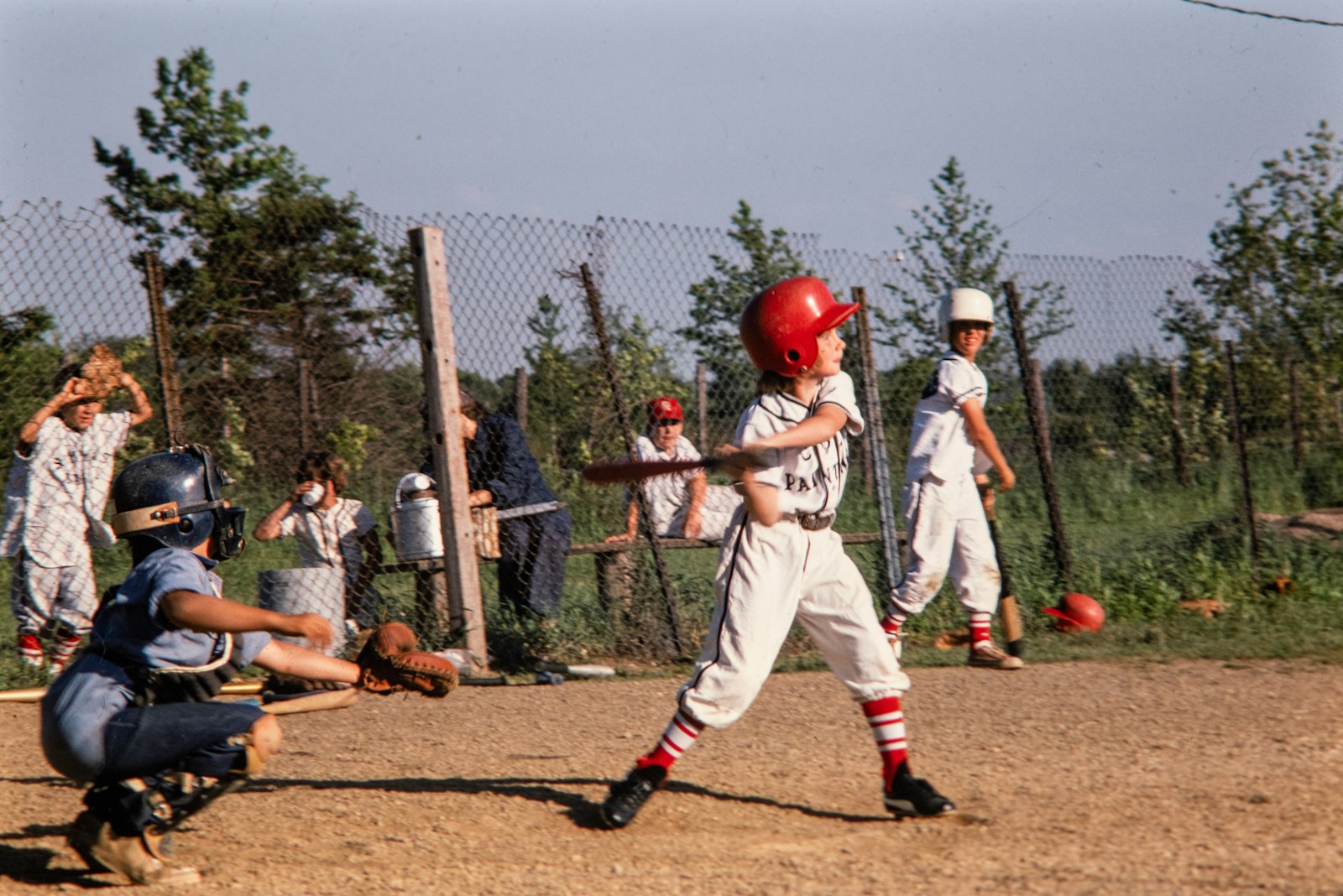 Girl playing youth baseball
