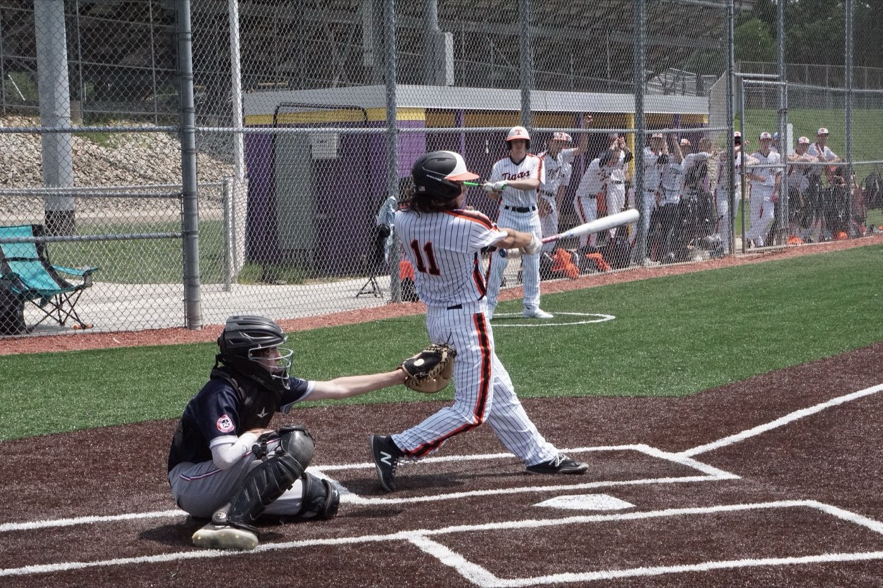 High school baseball game in progress