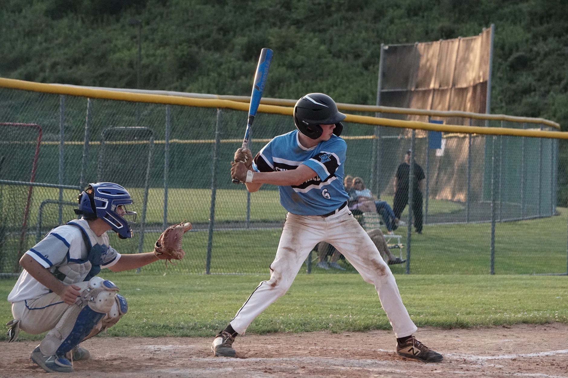 High school baseball player in uniform