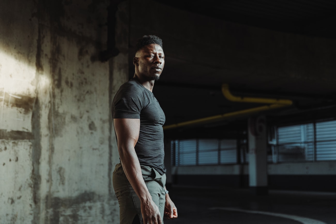 Athlete training with resistance equipment indoors