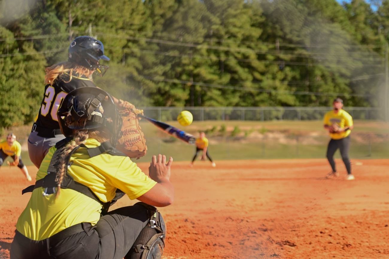 Catcher signalling behind the plate