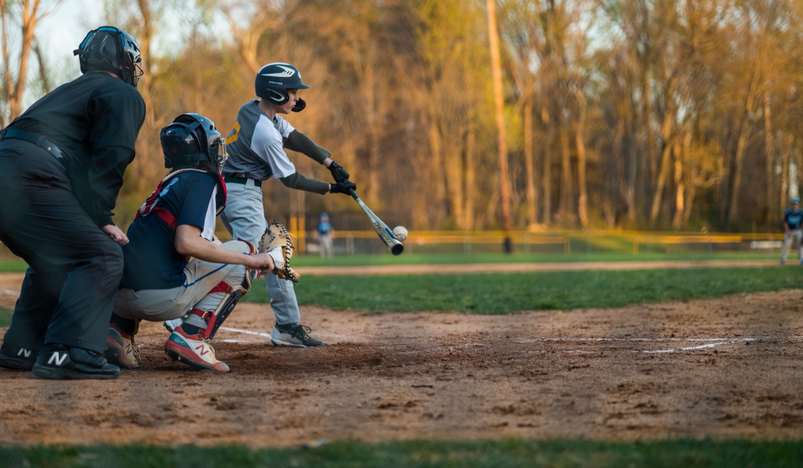 First baseman stretching for a throw