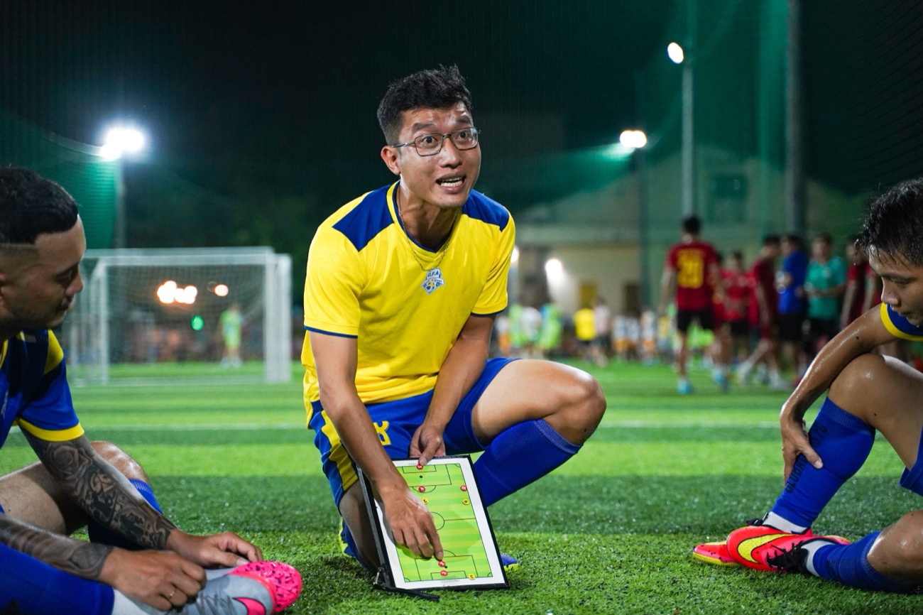 Young athlete receiving feedback