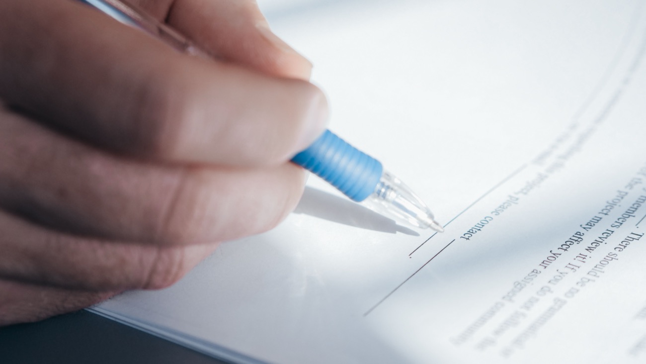 Forms and paperwork on a desk