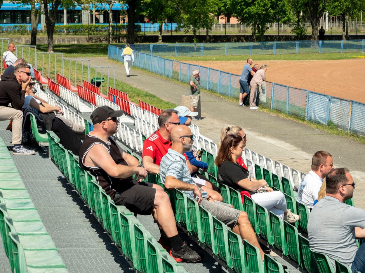 Bleachers beside a youth baseball field