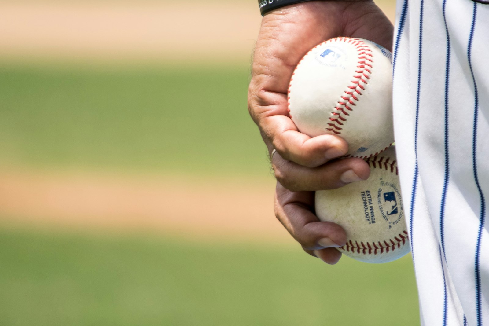 Player pitching during a game