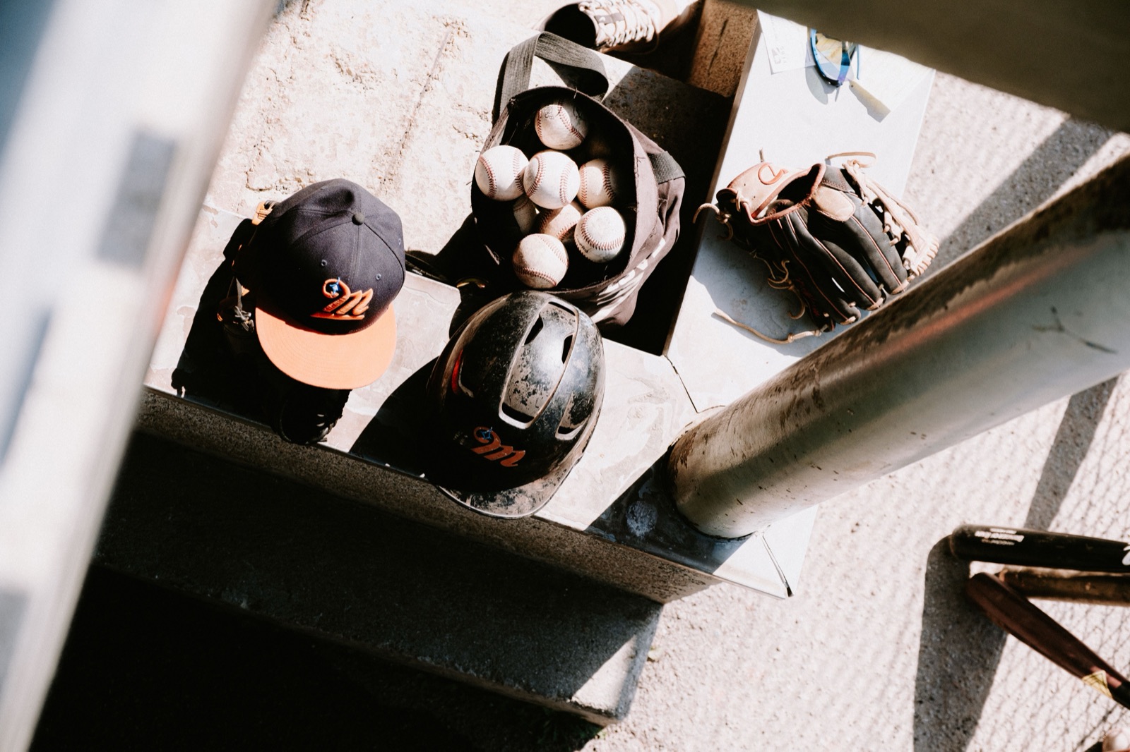 Player packing up a baseball bag