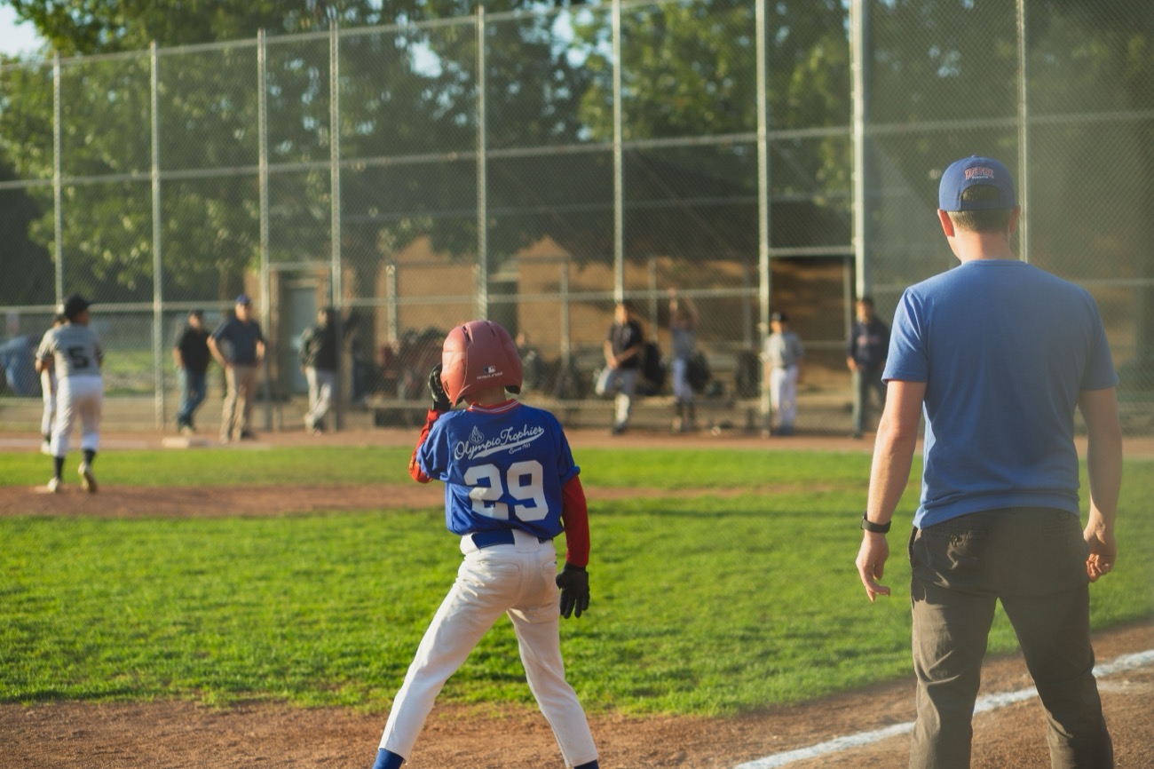 Youth baseball team at practice