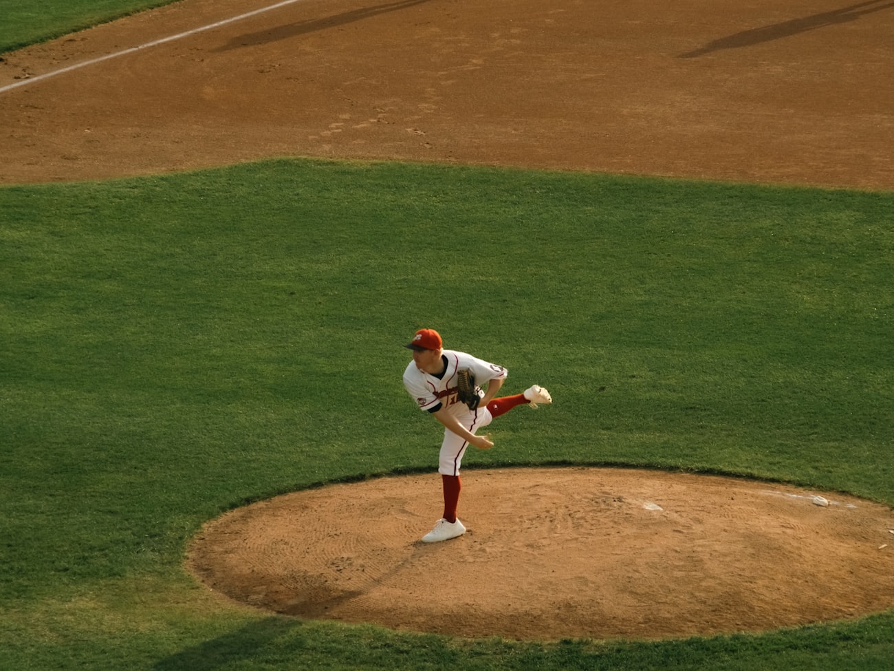 Close-up of a pitcher's grip on the baseball